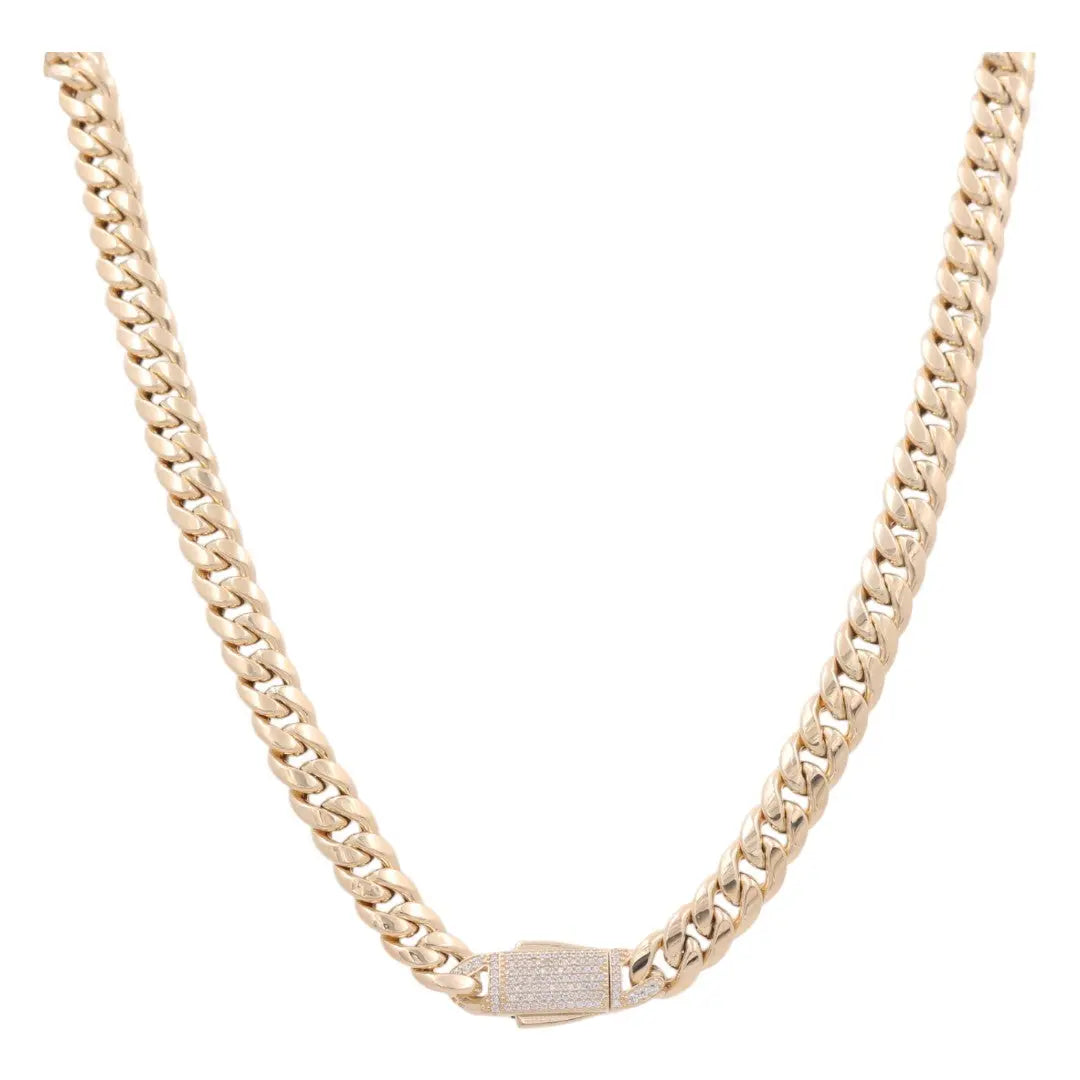 14k Yellow Gold Semisolid Cuban Link  Chain Miral Jewelry