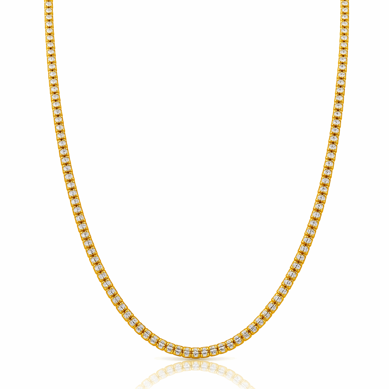 14K Two Tone White/Yellow Gold Chain 24"