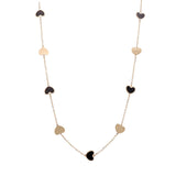 14K Yellow Gold  and Black Heart  Necklaces