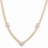 10K Yellow Gold  Monaco Necklaces Heart with Cz