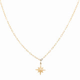 14K Yellow Gold  Clip with Star Women's  Necklace
