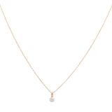 14K Yellow Gold Round Cz Women's  Necklace