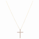 14K Yellow Gold Cross with Cz Necklace