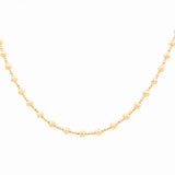 14K Yellow Gold Beads Necklace Diamond Cut
