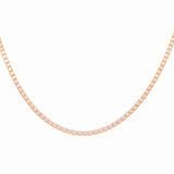 14K Yellow Gold Tennis Necklace with Cz