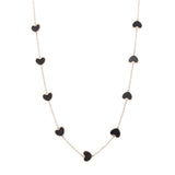 14K Yellow Gold  Black Heart  Necklaces