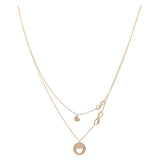 Yellow Gold 14K Double Necklace Infinit with Heart 18"