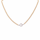 Two Tone White/Yellow Gold 14K Italian Link 16" Necklaces