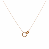 14K Yellow Gold 2 Rings Women's Necklace 18"