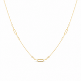 14k Yellow Gold Fancy Link Necklace 17.5"