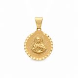 14K Yellow Gold Jesus Medal Pendant