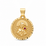 14K Yellow Gold Satin Sta Barbara Medal Pendant