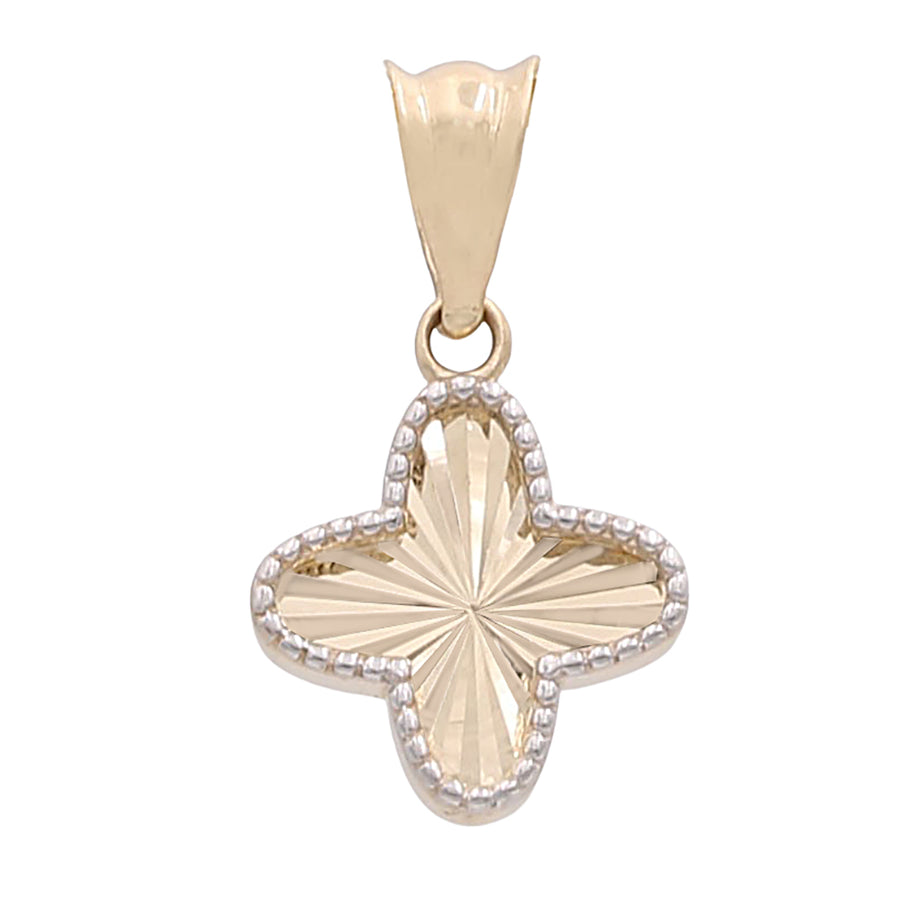 A Miral Jewelry 14K Yellow Gold Star with Diamond Cut Pendant adorned with diamonds.