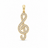 14K Yellow Gold Figure Note Musical Pendant