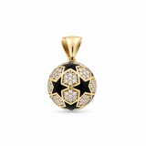 14K Yellow Gold Ball With CZ Pendant