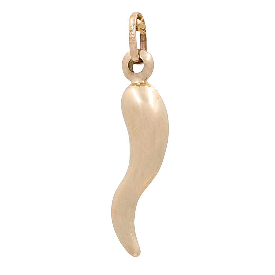 14K Yellow Gold Sicilian Good Luck Pendant by Miral Jewelry on a white background.