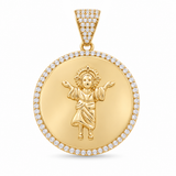 10K Yellow Gold Divino Nino With CZ Medal Pendant