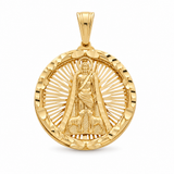10K Yellow Gold Diamond Cut San Lazaro Medal Pendant