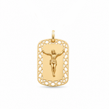 14K Yellow Gold Jesus Medal Pendant