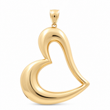 14K Yellow Gold Big Heart Pendant