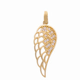 14K Yellow Gold Angel Wing Women's Pendant