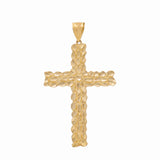 10K  Yellow Gold Diamond Cut Cross Pendant
