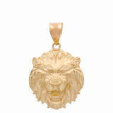 14K   Yellow Satin Lion Pendant