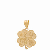 14K   Yellow Clover Pendant