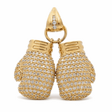14K Yellow  Gold Boxing Gloves with Cz  Pendant