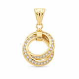 14K Yellow Gold Nude Cz Pendant