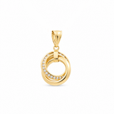 14K Yellow Gold Nude With CZ Pendant