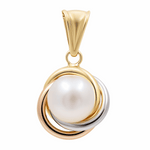 14K Tri Color Gold  Pearl Pendant