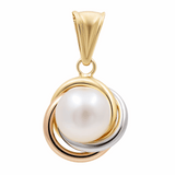 14K Tri Color Gold  Pearl Pendant