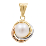 14K Tri Color Gold  Pearl Pendant