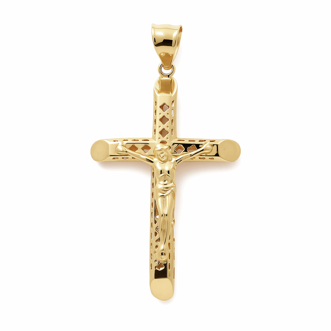 14K Yellow  Gold Crucifix Pendant