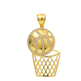 10K Yellow Gold Basketball Men's Pendant