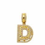 14K Yellow Gold Diamond Cut Inicial M Women's Pendant