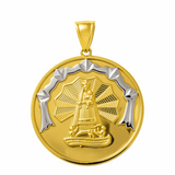 10K Two Tone White/Yellow Gold  Caridad del Cobre Unisex Pendant