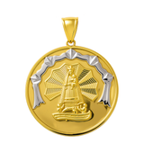 10K Two Tone White/Yellow Gold  Caridad del Cobre Unisex Pendant