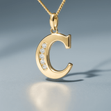 14K Yellow Gold Inicial C Women's Pendant