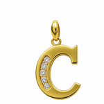 14K Yellow Gold Inicial C Women's Pendant