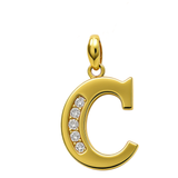 14K Yellow Gold Inicial C Women's Pendant