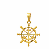 14K Yellow Gold Ship Rudder Pendant