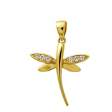 14K Yellow Gold Dragonfly Pendant