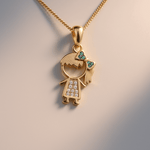 14K Yellow Gold Girl Pendant