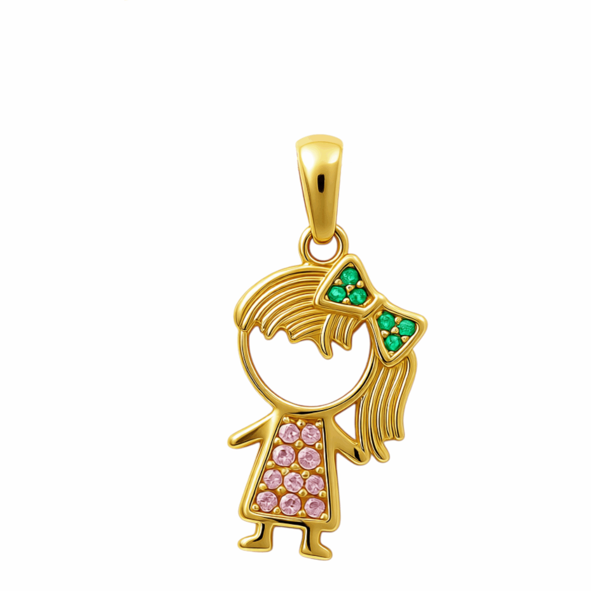 14K Yellow Gold Girl Pendant
