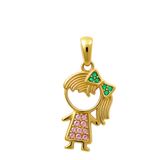 14K Yellow Gold Girl Pendant