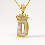 10K Yellow Gold Inicial D with Cz Pendant