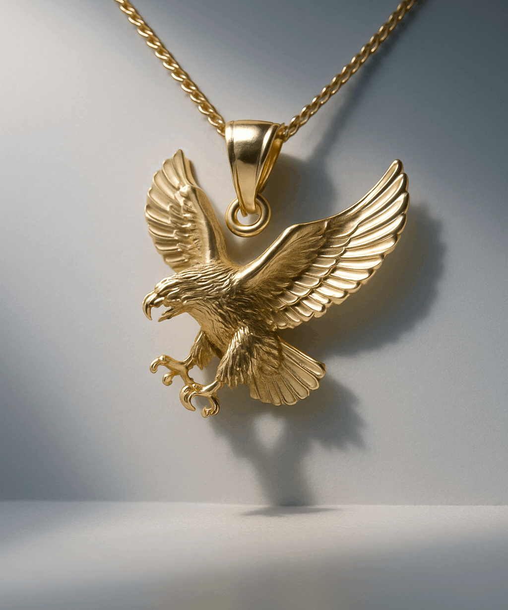 10K Yellow Gold Eagle Pendant