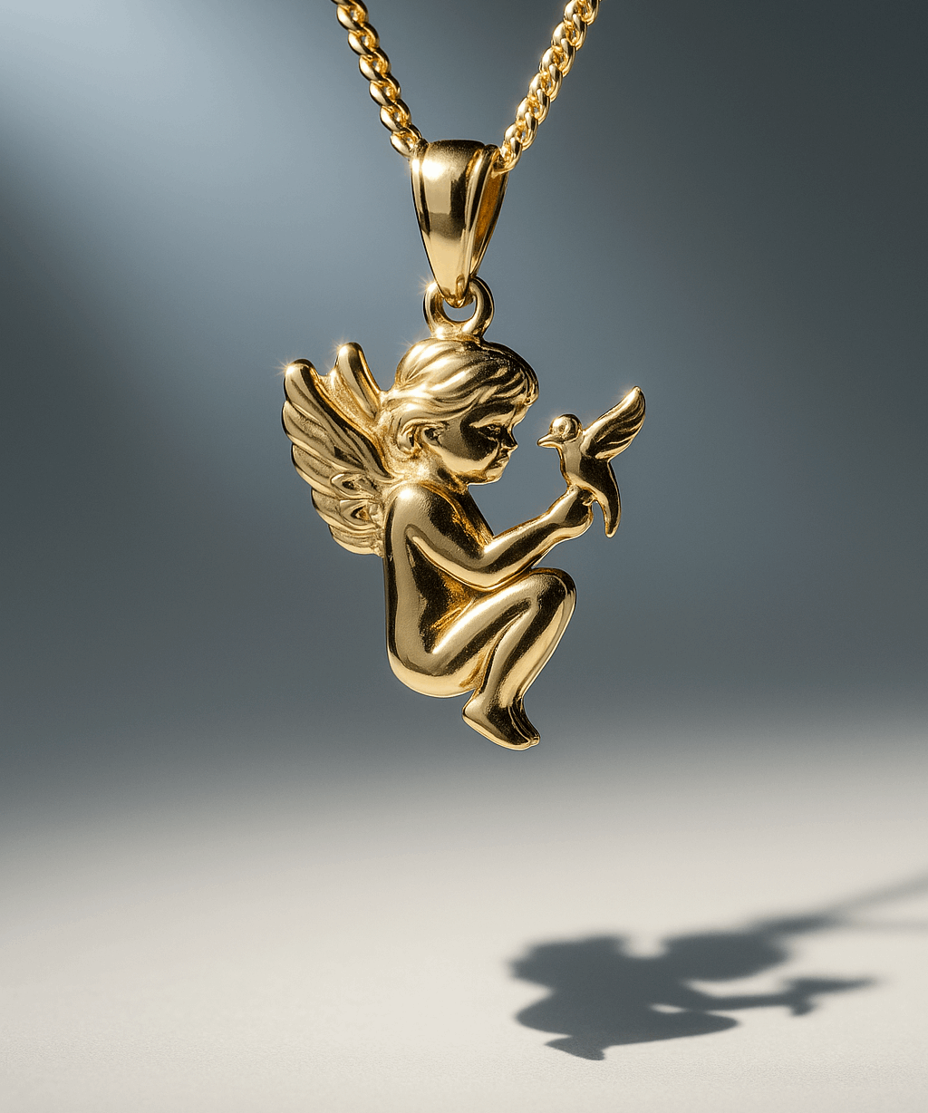10K Yellow Gold Angel Pendant